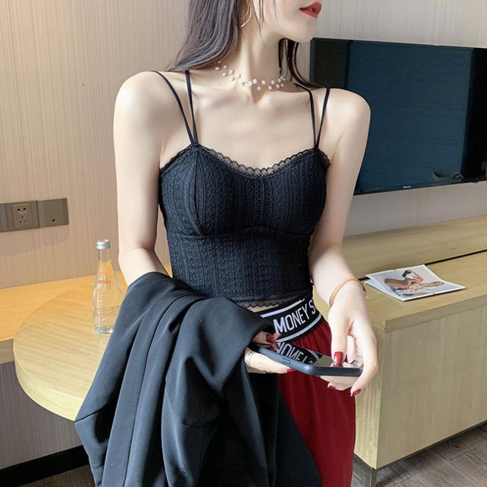 Áo Lót Croptop Hai Dây Bằng Nylon Nhiều Màu Sắc Thời Trang Gợi Cảm Cho Nữ