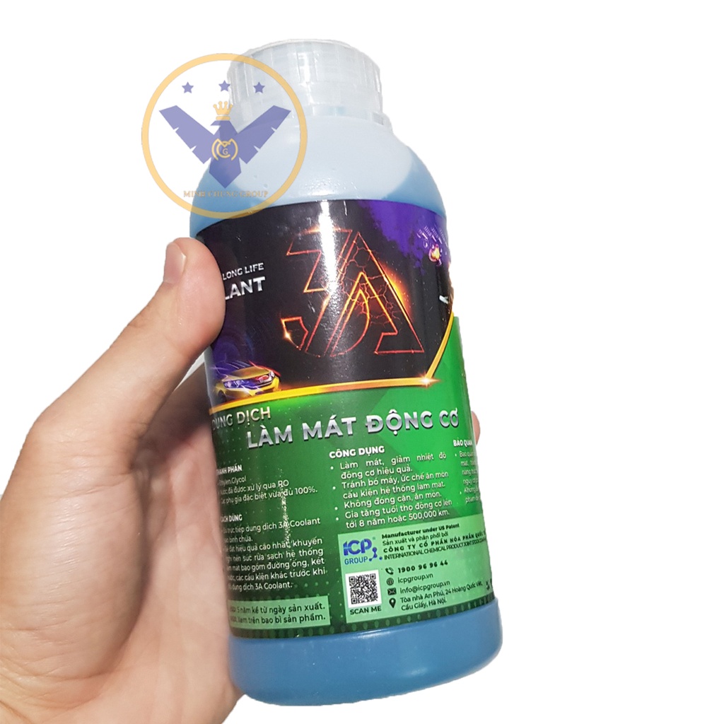 Nước làm mát xe ô tô màu xanh 3A Premium Longlife Coolant 500ml