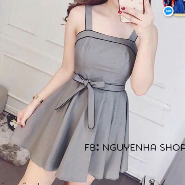Váy cát hàn viền đen