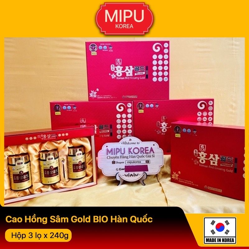 Cao Hồng Sâm Gold BIO Hàn Quốc Hộp 3 lọ x 240g