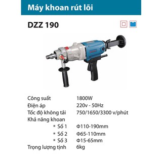 Máy Khoan Rút Lõi Cầm Tay Dongcheng DZZ190