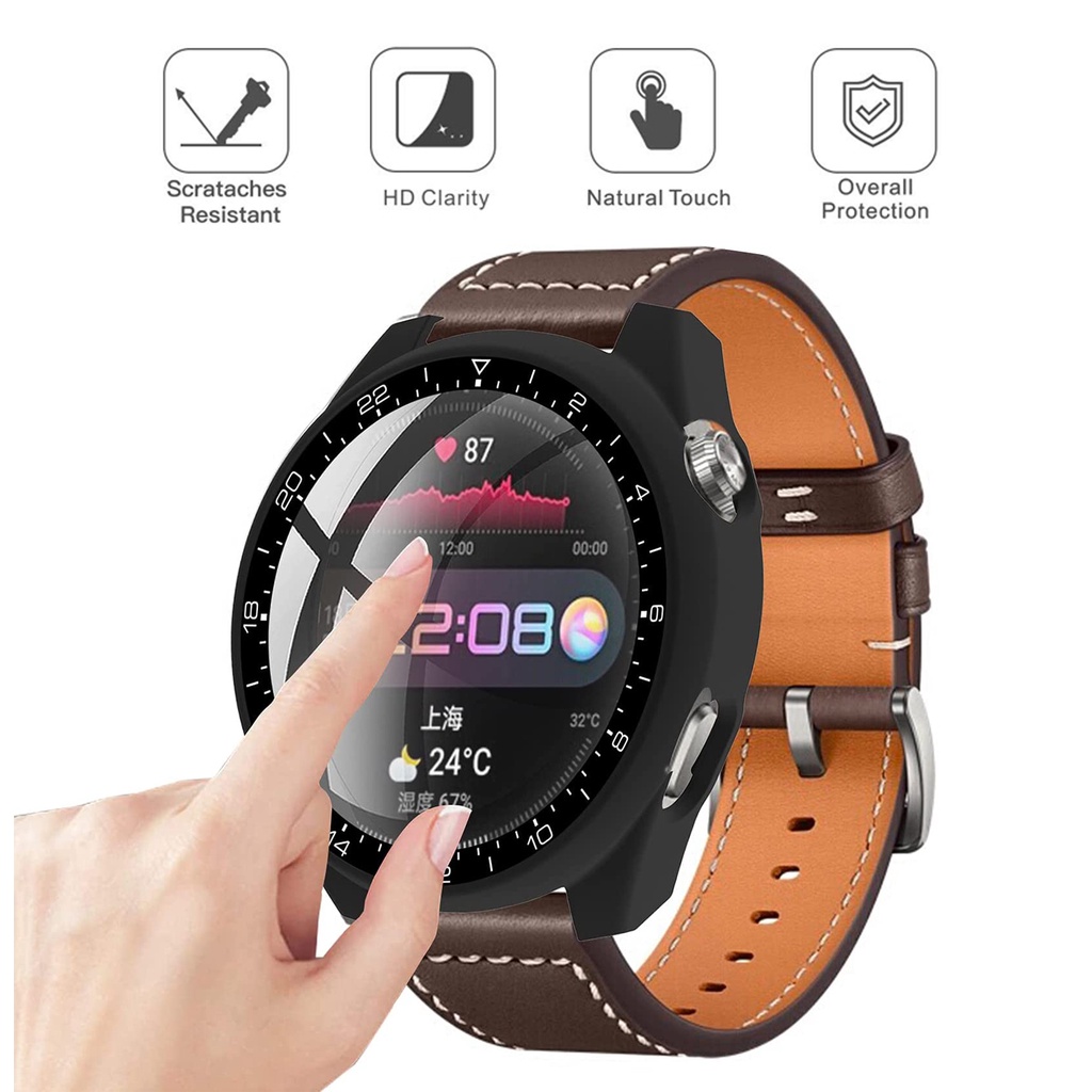 Bộ Kính Cường Lực Bảo Vệ Màn Hình Đồng Hồ Huawei Watch 3 Pro 48mm Kèm Ốp Bảo Vệ