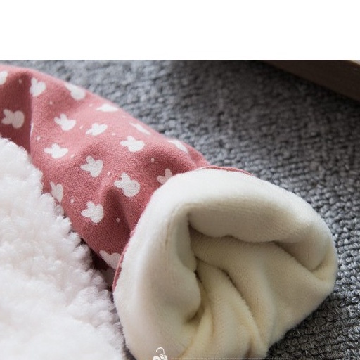 Váy mùa đông bé gái -Váy lót lông họa tiết thỏ kèm áo gile lông size 9-17kg SV16