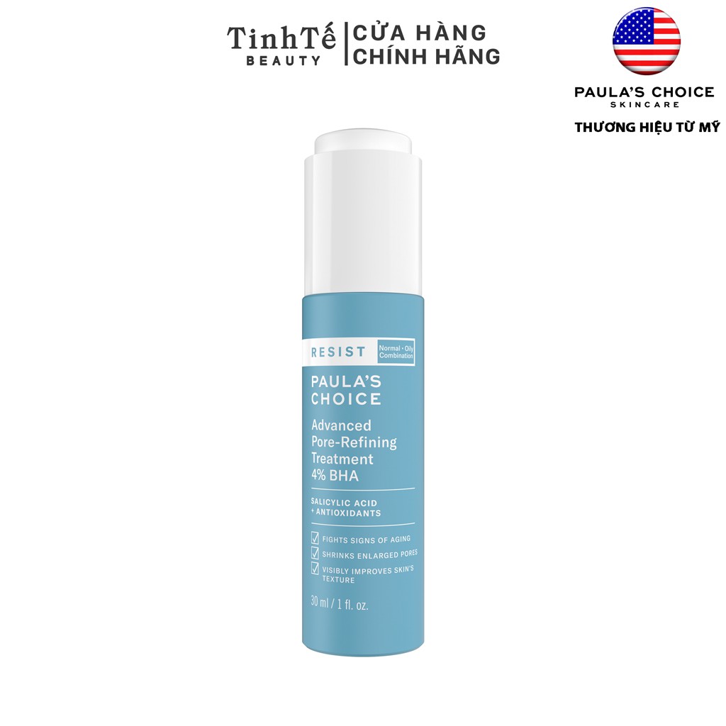 Serum tái tạo Đặc Biệt Paula's Choice RESIST Advanced Pore Refining Treatment 4% BHA 30ml