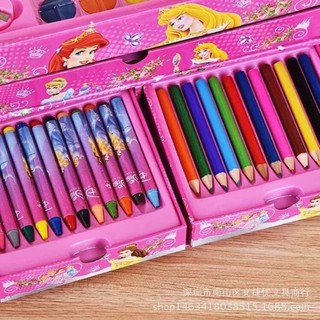 Hộp dụng cụ học tập và bút màu hoạt hình cho bé