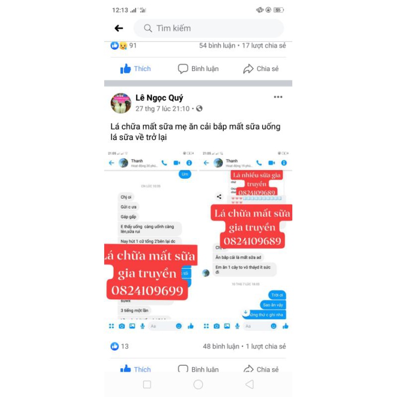 LÁ CHỮA MẤT SỮA 10 NGÀY 10 THANG