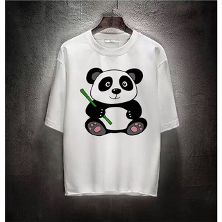 Áo thun Unisex hình gấu trúc với hai vành mắt đen dễ thương