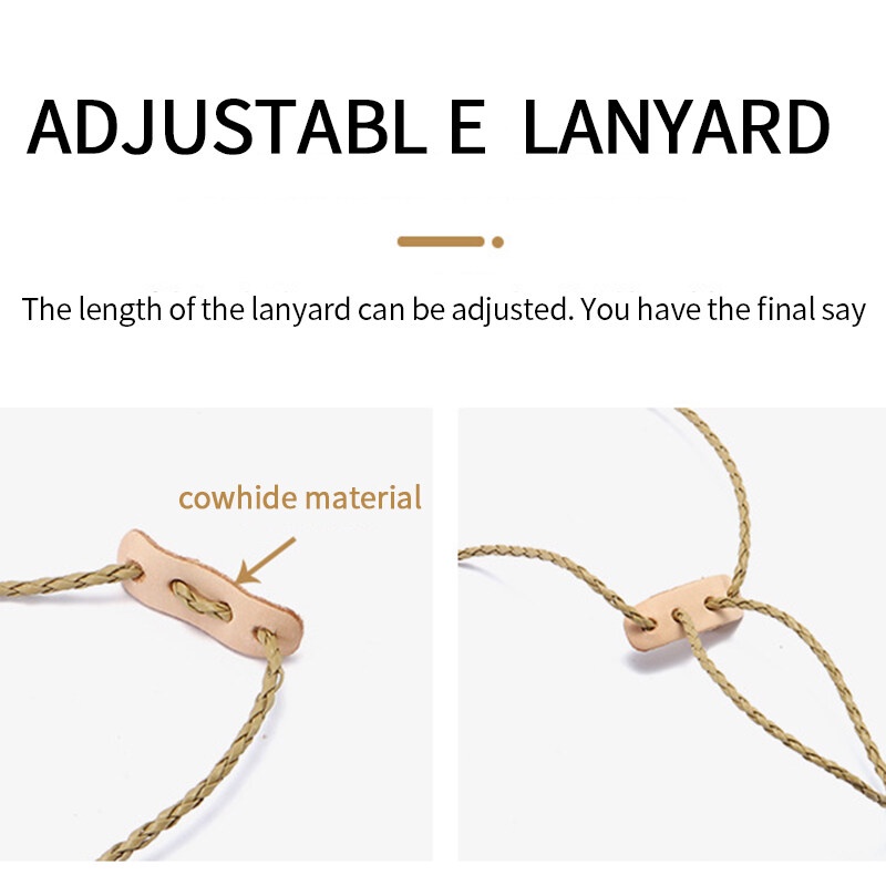 Dây Đeo Mắt Kính Bằng Da Họa Tiết Ngôi Sao Thời Trang