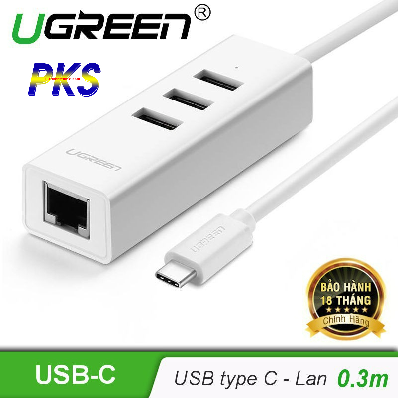 Cáp chuyển USB Type C to LAN và USB HUB Ugreen 20792
