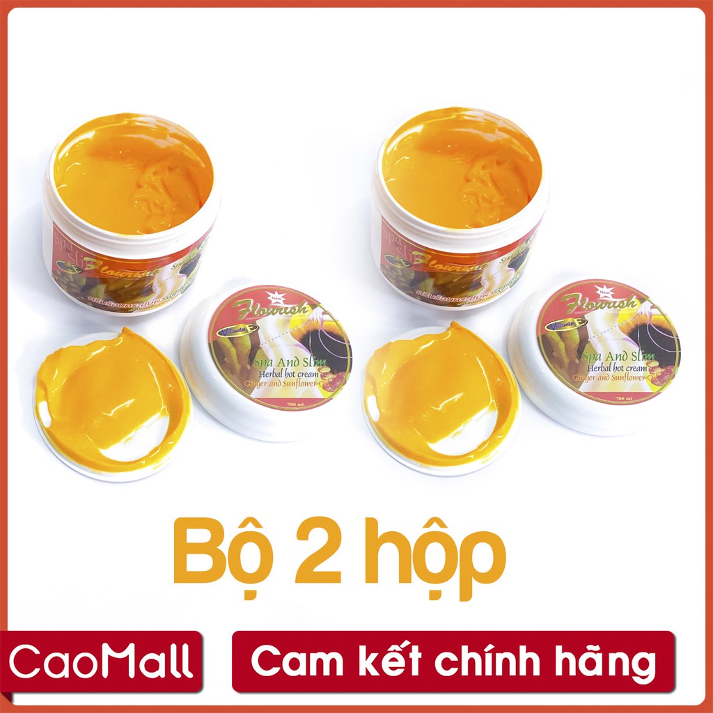 Combo 2 hộp Kem tan mỡ bụng cực hiệu quả gừng ớt FLOURISH Thái Lan mang lại vòng eo thon gọn, hông đùi săn chắc 700ml x2