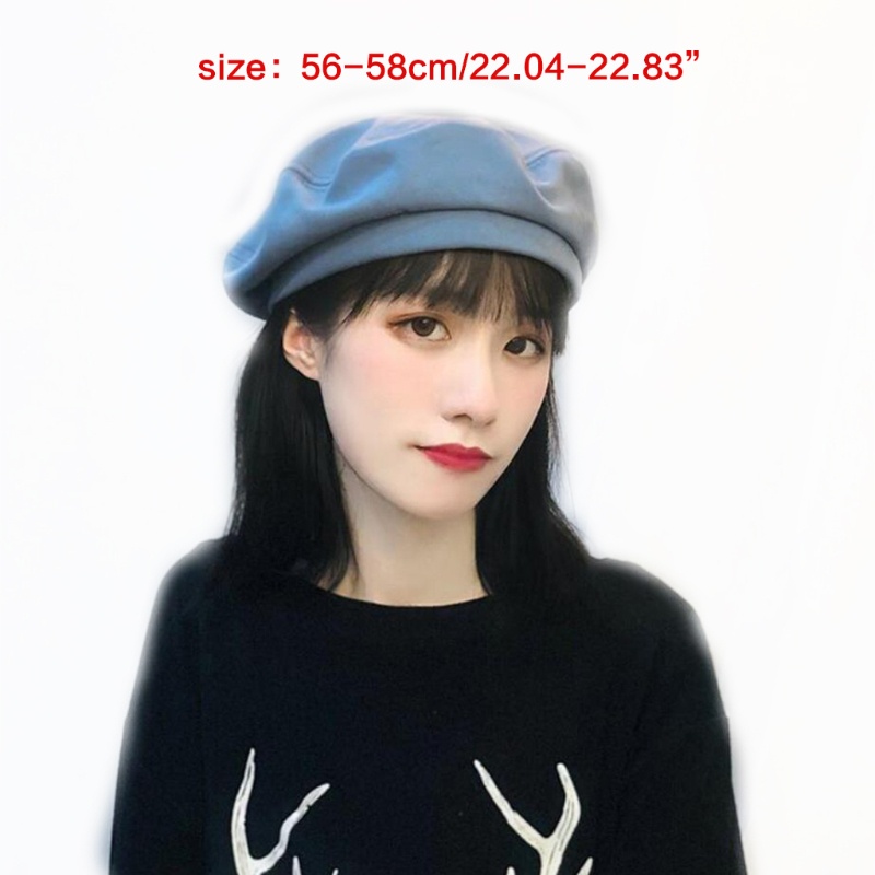Mũ Beret Denim Phong Cách Pháp Cổ Điển Thời Trang Mùa Đông Cho Nữ