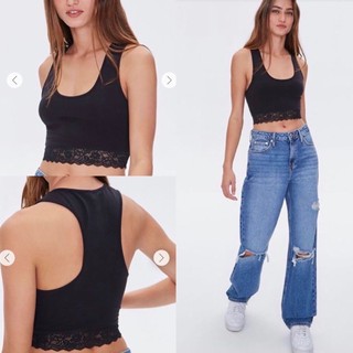 Áo croptop ba lỗ phối ren