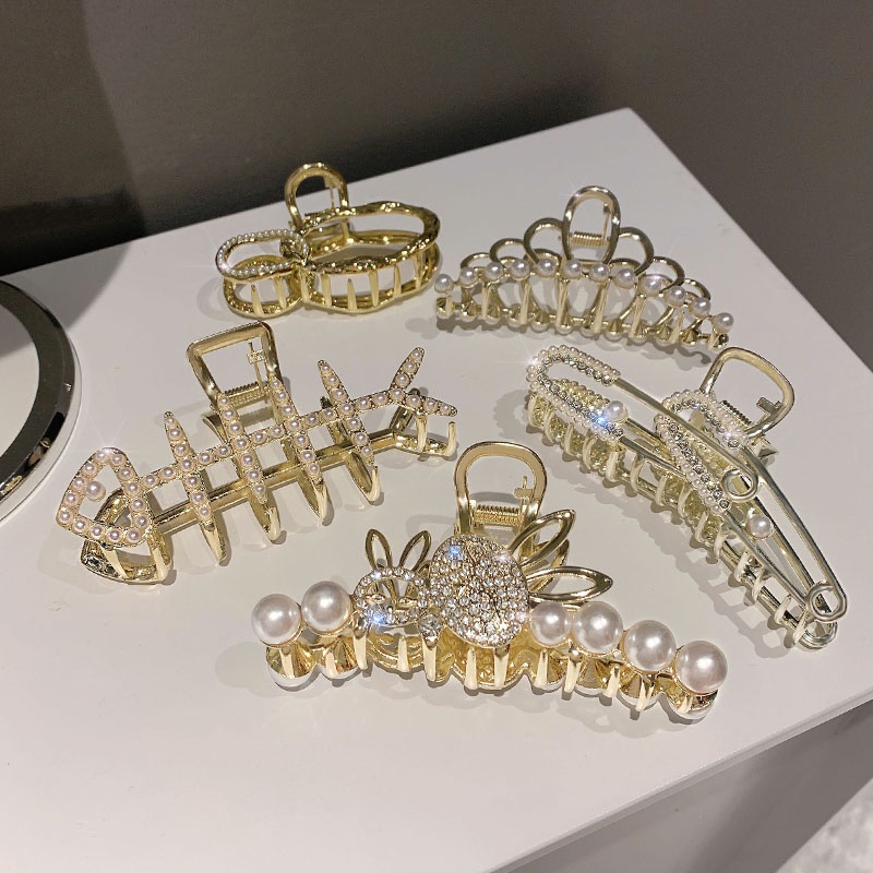 Kẹp càng cua đính đá/ngọc trai giả