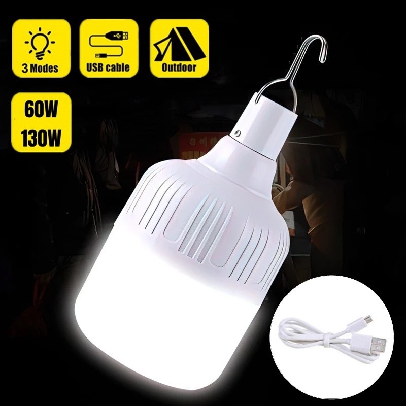 Đèn LED Cắm Trại 60W/130W Có Thể Sạc Lại Bằng Cổng USB
