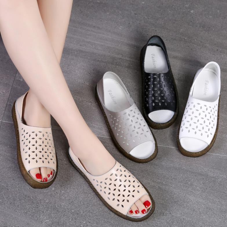 Free HOT [Siêu Sale] giày Dép nữ thời trang Giày da đơn giản, giày thoải mái . :{ new new 🎁 2020 . . new : : ◦ ༈ ' ¹