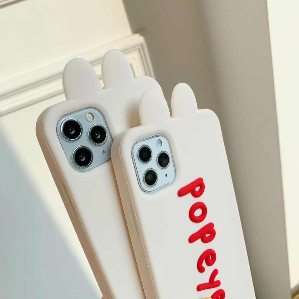 Ốp Điện Thoại Silicon Mềm Hình Tai Thỏ Hoạt Hình Cho iphone 13 12 11 Pro MAX X XS MAX XR 6 6s 7 8 plus