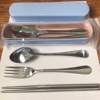 Bộ 3 thìa đũa dĩa inox cán nhựa