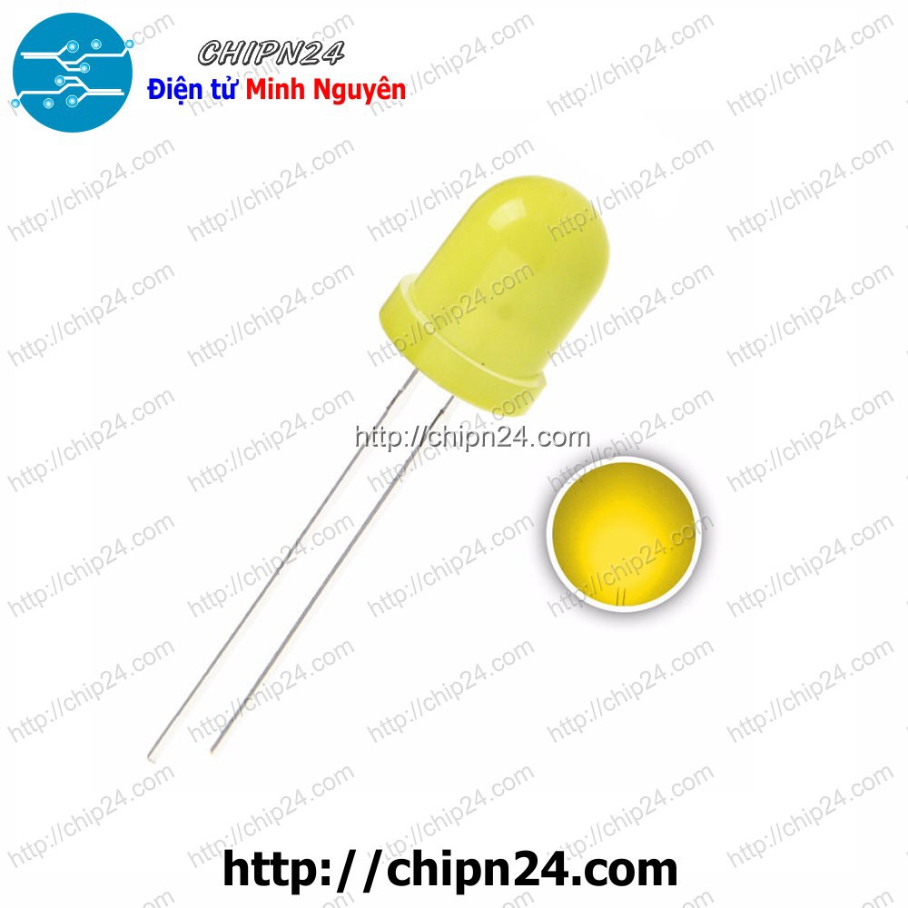 [5 CON] (TK1) Led 10mm Vỏ Đục ra VÀNG