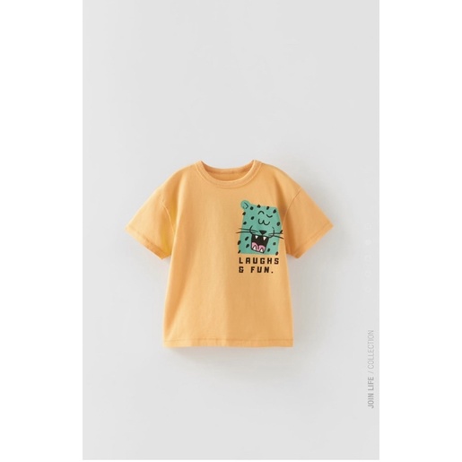 Áo phông cam hoạt hình siu xinh sz 3-4Y  cho bé trai♥️