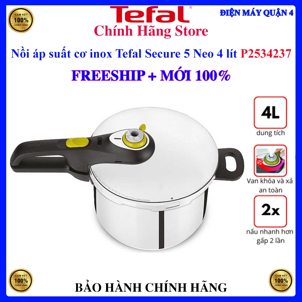 Nồi áp suất cơ inox Tefal Secure 5 Neo 4 lít P2534237