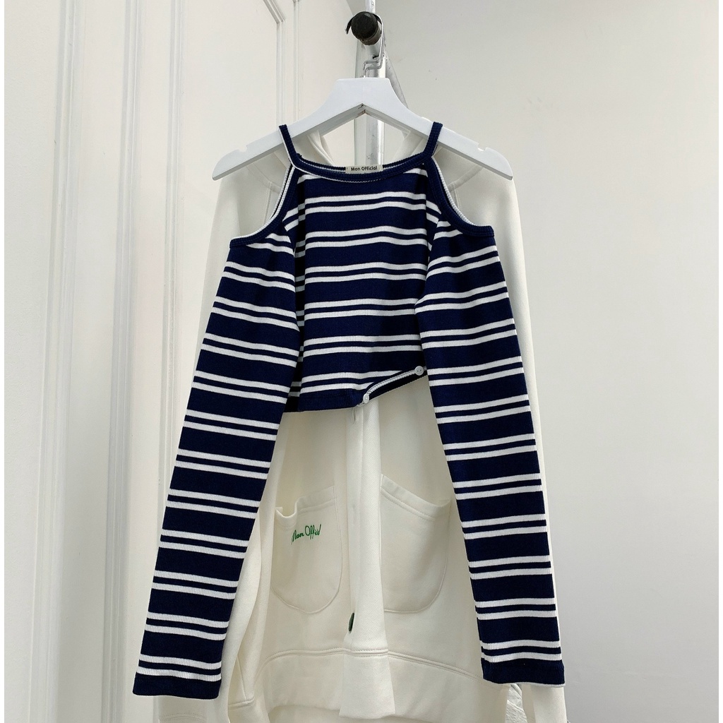 SS0353 Áo croptop nữ kiểu dài tay cut out vai nhiều màu
