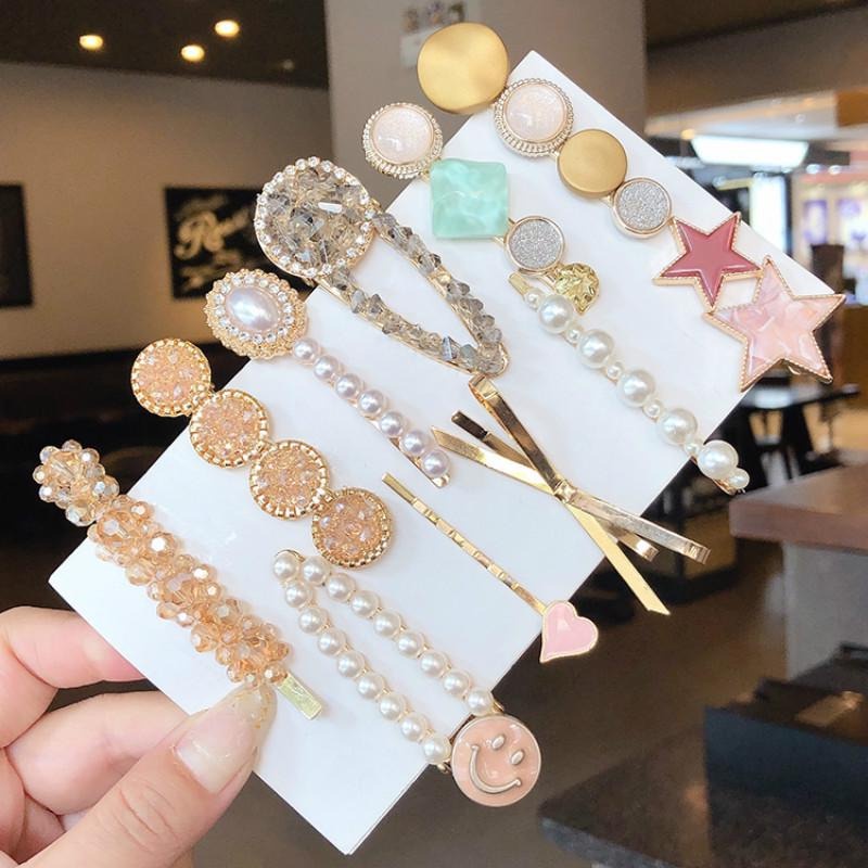 Kẹp Tóc Đính Đá Ngọc Trai Nhân Tạo Thời Trang Hàn Quốc