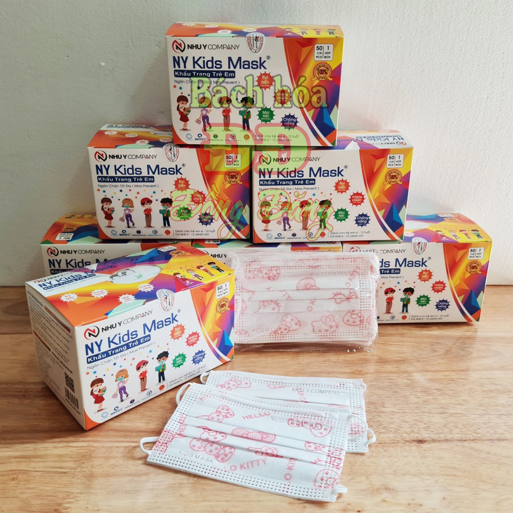 Khẩu trang y tế 3 lớp trẻ em Như Ý 50 cái/hộp - màu trắng