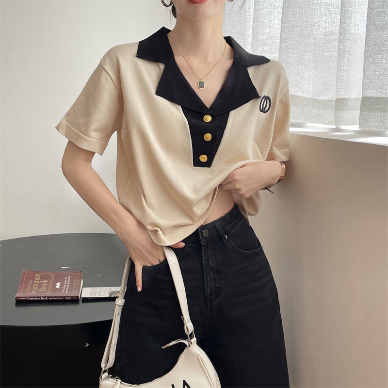 Áo Len Tay Ngắn Phong Cách Hàn Quốc Thời Trang Mùa Hè Mới Cho Nữ