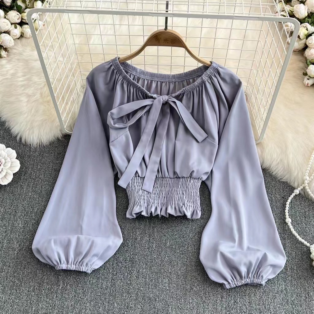 Áo voan BH tay phồng dài phong cách Hàn Quốc 2022 cho nữ