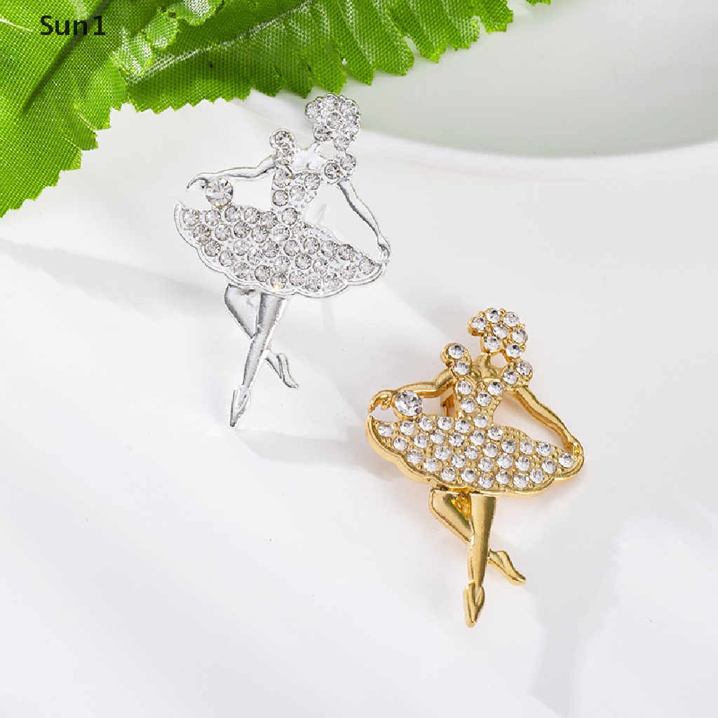 Sun1 &gt; Ghim Cài Áo Hình Vũ Công Múa Ba Lê Đính Đá Pha Lê Dễ Thương Thời Trang Cho Nữ