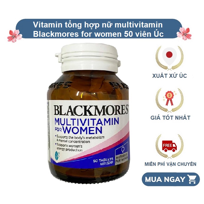 Vitamin tổng hợp nữ multivitamin Blackmores for women 50 viên Úc
