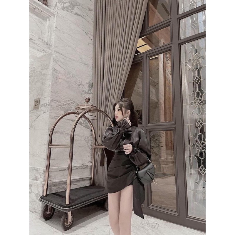 SET ÁO TƠ TAY BÈO MIX CHÂN VÁY VẠT LỆCH | BigBuy360 - bigbuy360.vn