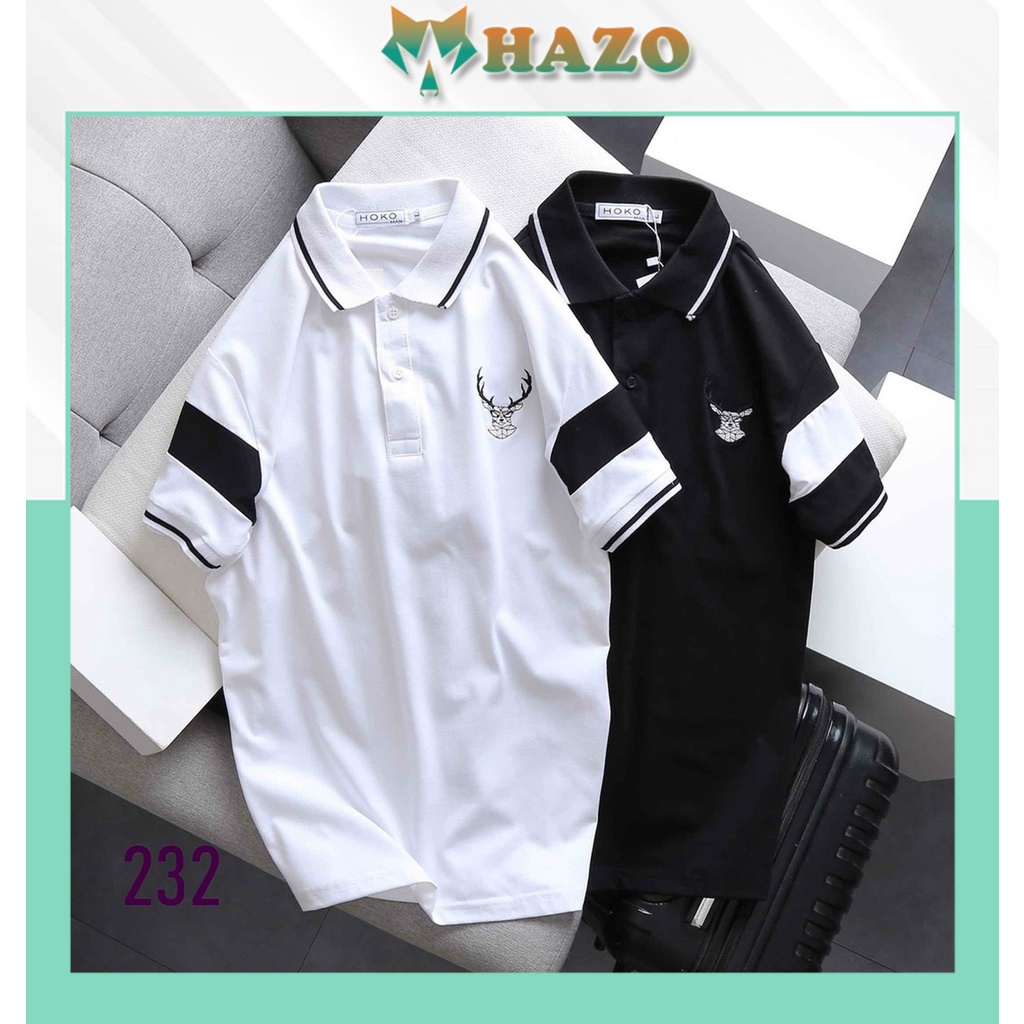 Áo Thun Nam Cổ Bẻ Polo Ngực Thêu Sừng Sươu 232 Chất Liệu Cao Cấp Thấm Hút Mồ Hôi Phong Cách Trẻ Trung - Hazo
