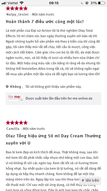 Olaz Anti-Wrinkle Pro Vital kem dưỡng da ban ngày LSF 15 hàng xách tay Đức