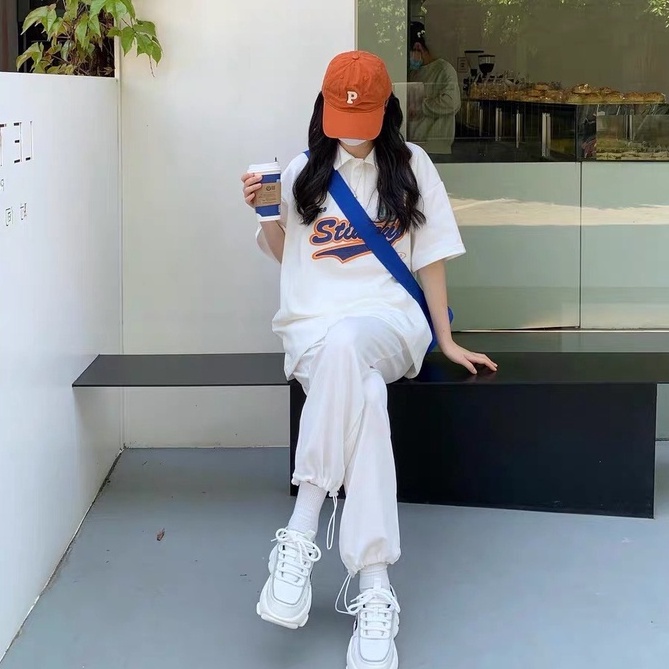 Áo Polo Tay Lỡ Form Rộng Stiw, Áo Phông Nữ Chất Cotton Lên Form Đẹp Freesize