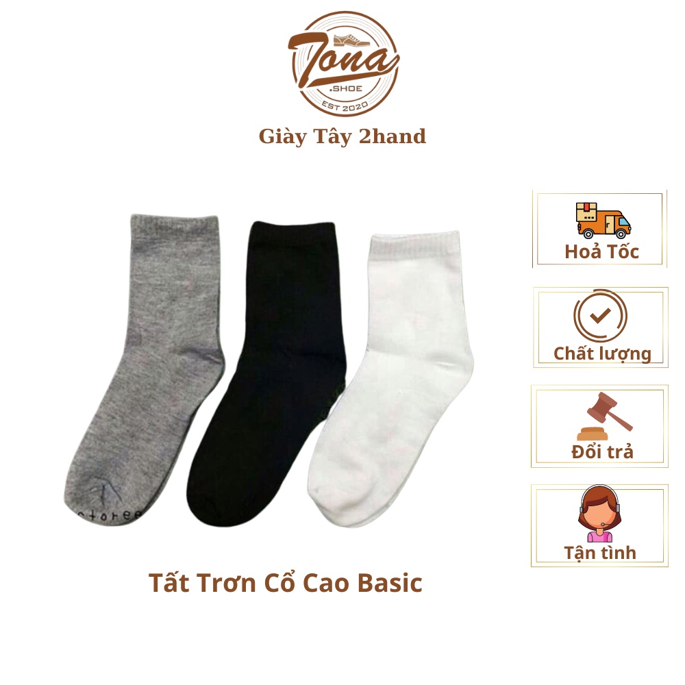 [TonaShoe] Vớ Cổ Cao Unisex Cotton Co Giãn Hút Mồ Hôi, Khử Mùi Vải Loại 1