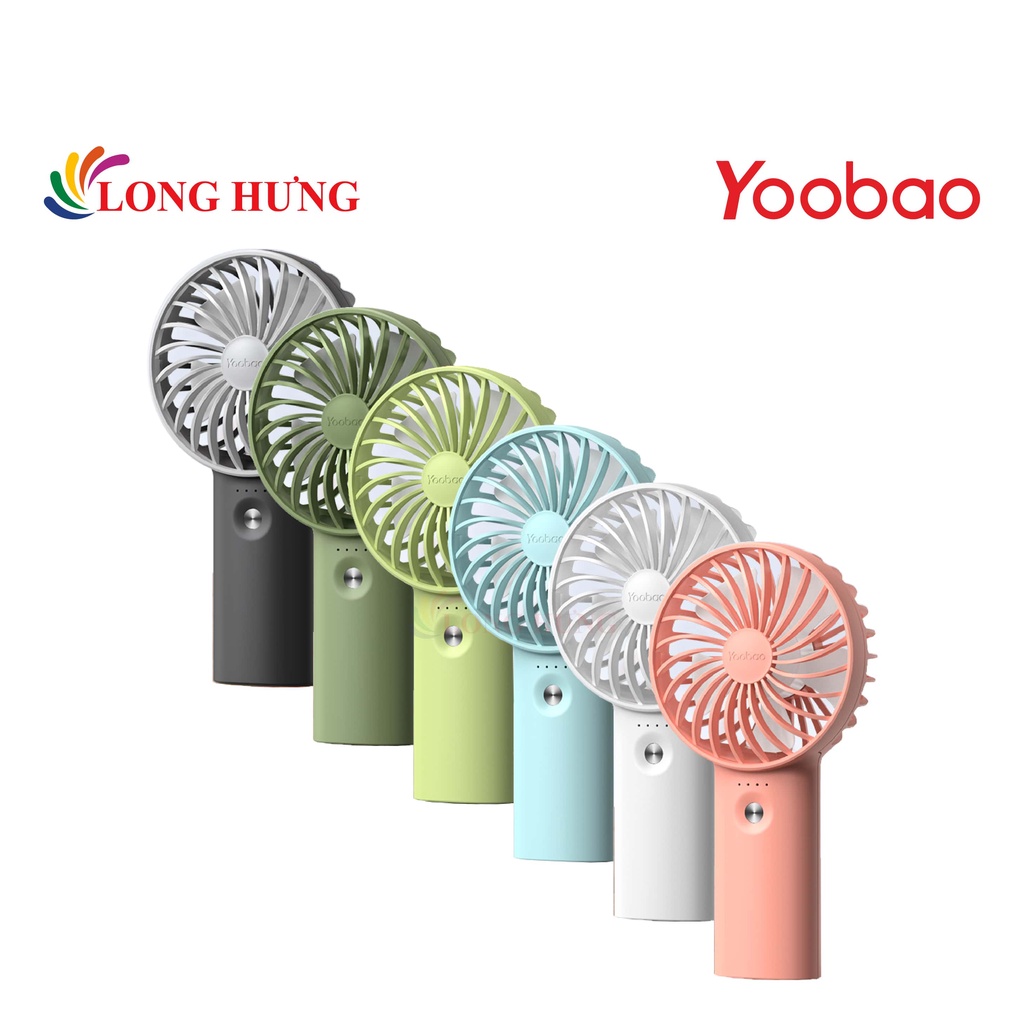 Quạt cầm tay mini Yoobao 3000/6000mAh F3 - Hàng hàng chính hãng - Thiết kế nhỏ gọn, chống trơn trượt, 3 cấp độ