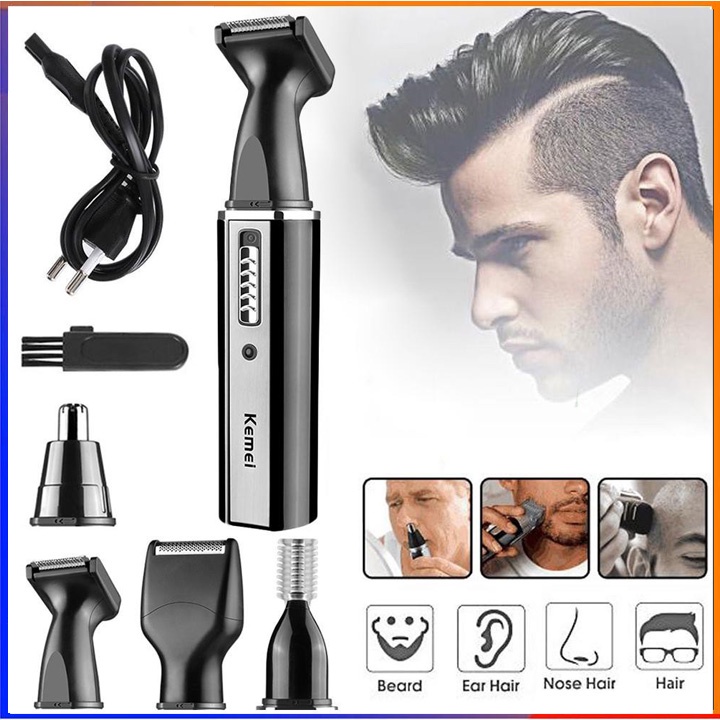 Máy cạo râu, cắt tóc, tỉa lông mũi, lông mày đa năng KM-6630