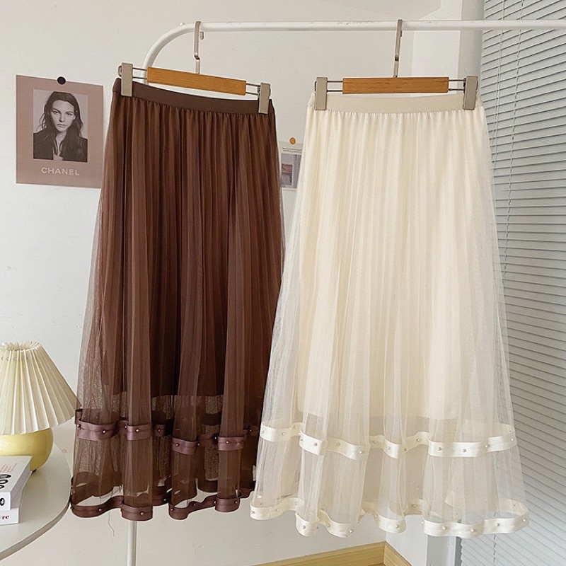 #5866 Chân váy xoè đính hạt lót bóng cực xinh