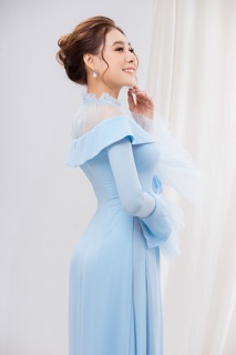Áo dài kiểu pha lưới