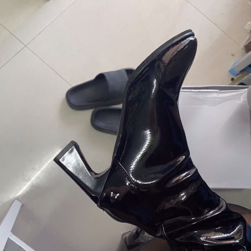 Giày bốt cao cổ da bóng(4 ảnh cuối là ảnh thật) | BigBuy360 - bigbuy360.vn