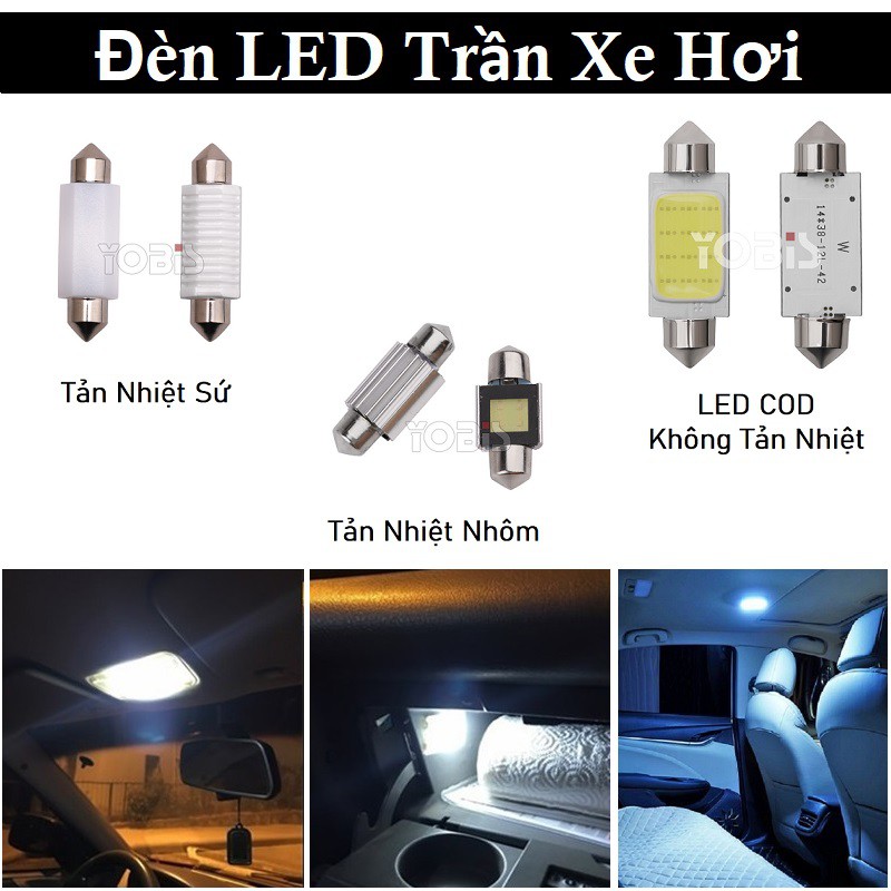 ⚡️GIÁ TỐT⚡️ Đèn LED Chân C5W Gắn Trần Xe Ôtô - Dòng Cao Cấp Có Tản Nhiệt - Đèn Trần Ôtô - FULL SIZE