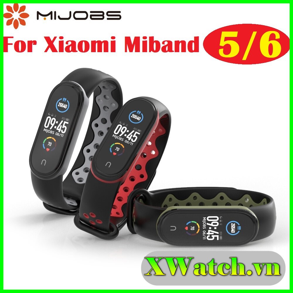 Dây đeo thể thao Mijobs cho vòng tay thông minh Xiaomi Miband 5  Mi band 6 Miband 3 Miband 4