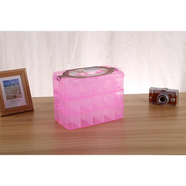 Hộp nhựa đựng đồ 3 lớp 30 ngăn có thể tháo rời đựng đồ tiện lợi