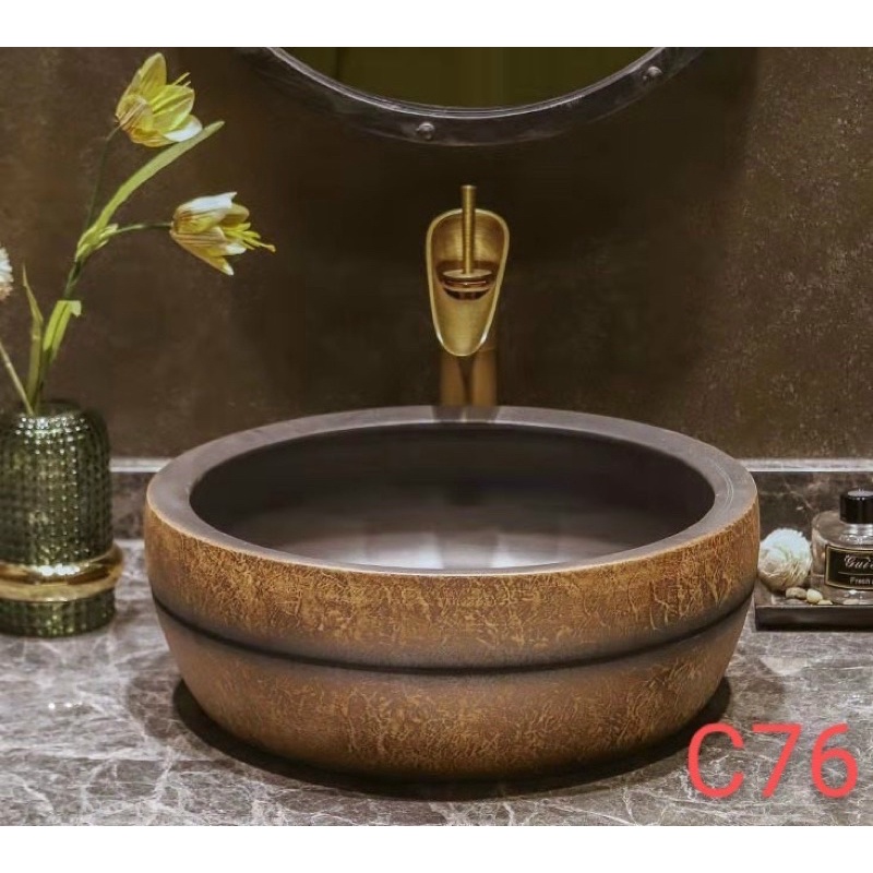 CHẬU LAVABO GỐM SỨ KIỂU DÁNG TÂN CỔ ĐIỂN - BH 10 NĂM