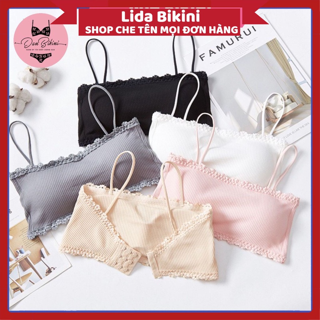 Áo Lót Nữ - Áo bra Nữ gân tăm viên ren nâng ngực sexy điệu đà DAN STORE MÃ Bra 001