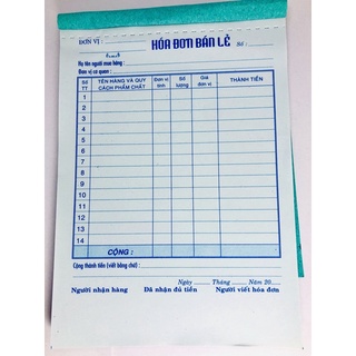 💥compo 5 cuốn hóa đơn bán lẻ 100 tờ 1 liên 13x19