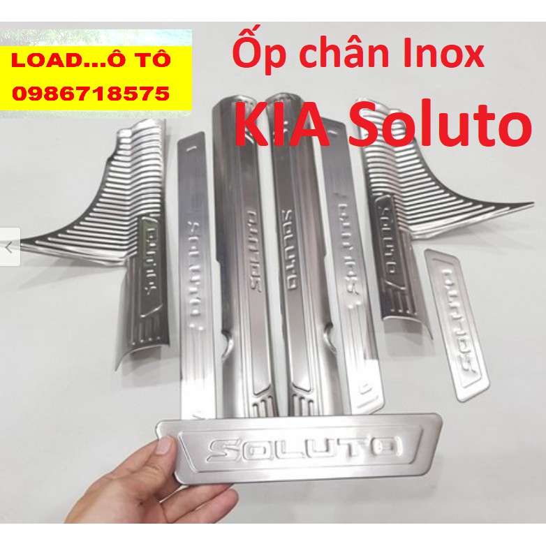 Bộ Ốp bậc cửa KIA SOLUTO, Nẹp bước chân TRong, Ngoài INOX dành cho xe Kia Soluto