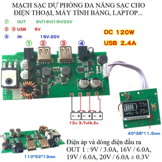 Mạch sạc dự phòng đa năng cho laptop, điện thoại...