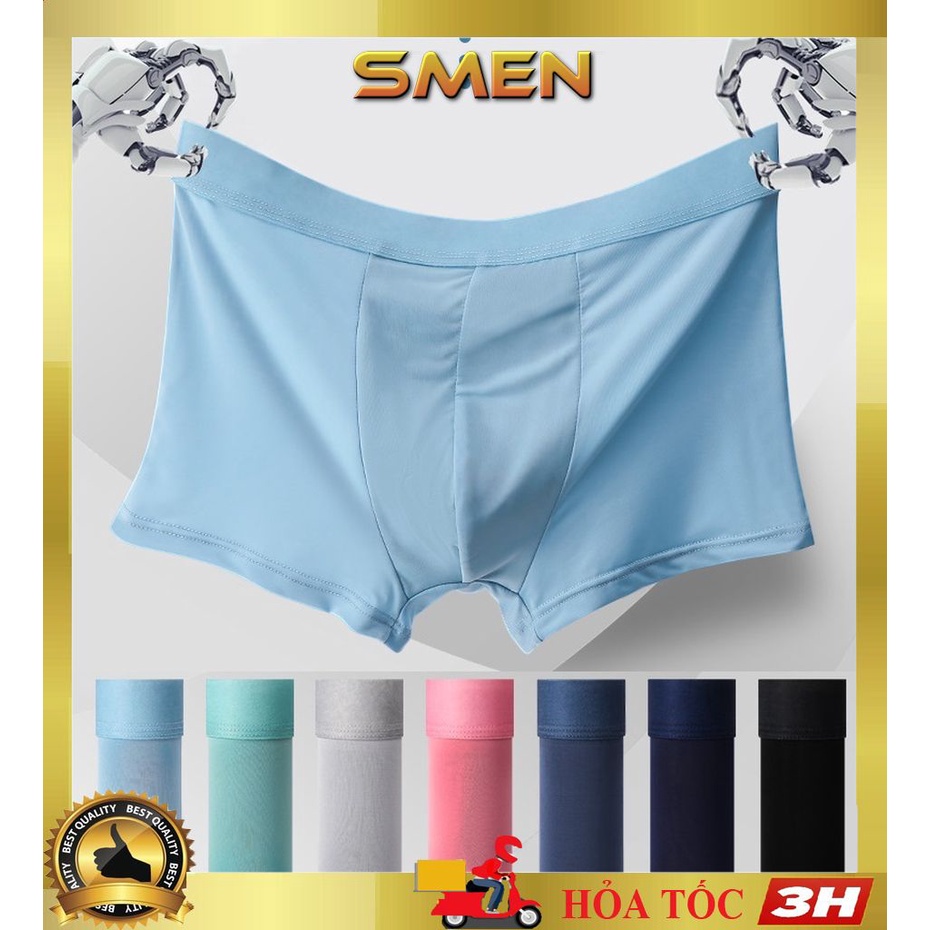 Quần lót nam thun lạnh Boxer nhật bản, quần sịp nam đúc lụa thun lạnh siêu mỏng siêu mát lạnh SL02 - SMEN